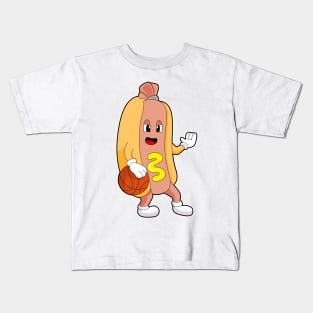 Hotdog Basketball player Basketball Kids T-Shirt